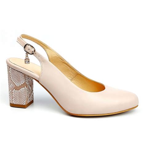 Skóra Nude Ecru Czółenka Odkryta Pięta R oficjalne archiwum Allegro