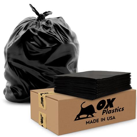 55 Gallon 2 MIL Trash Bags | Black Contractor Bags | Ox Plastics – OX ...