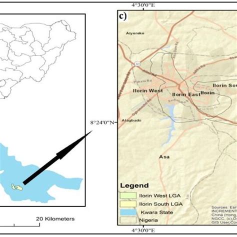 Map Of Nigeria A Kwara State B And Ilorin West And Ilorin South