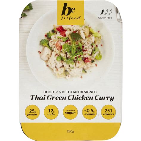 Be Fit Food Thai Green Chicken Curry Gluten Free 280g Woolworths