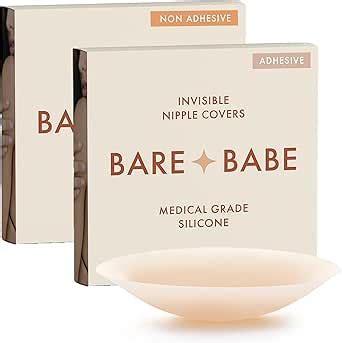 Amazon Bare Babe Nipple Covers 1 Adhesive Pair And 1 Non Adhesive Pair Reusable Nipple