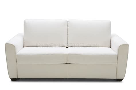 Alpine Premium Sofa Bed in White Microfiber Fabric by J&M