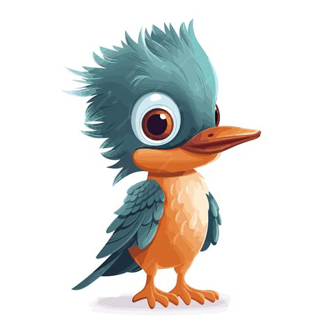 Personaje De Dibujos Animados De Pajarito Vector Premium