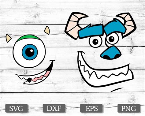 Sully And Mikes Face Svg Monsters Inc Svg Sully Face Etsy