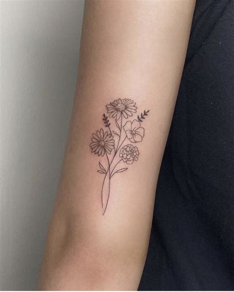 Fine Line Floral Simplistic Tattoos Elegant Tattoos Simple Arm Tattoos