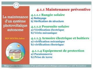 La Maintenance D Un Syst Me Syst Me Photovoltaique Autonome Autonome Ppt