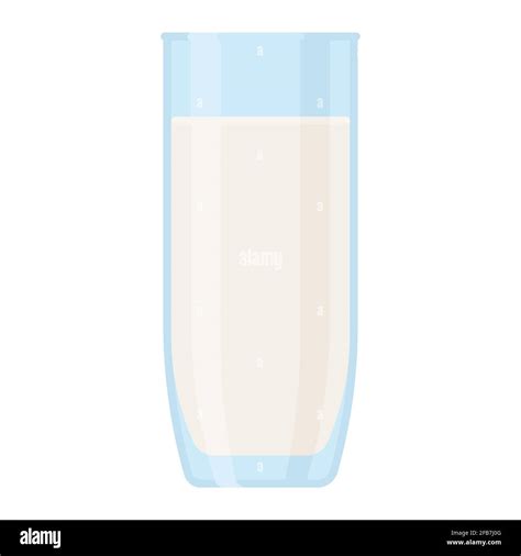 Colorful Vector Dairy Drink Illustration Flat Style Glass Of Milk