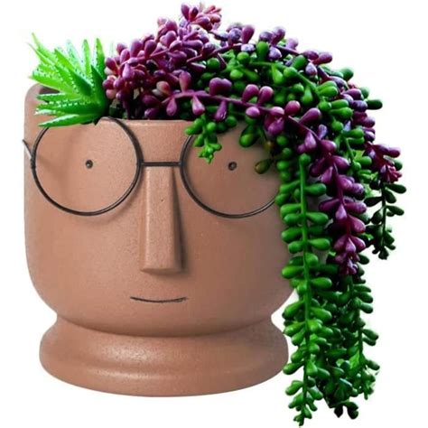 Pots De Fleurs En Forme De Visage Cm Moderne Non Maill En