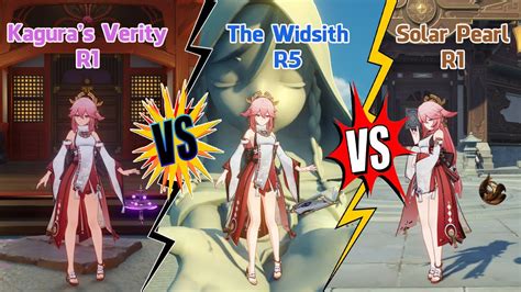 Yae Miko Weapon Comparison Kagura S Verity Vs Widsith Vs Solar Pearl