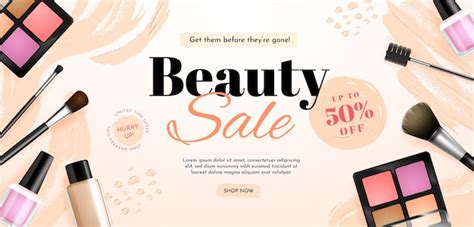 Plantilla De Banner De Venta De Belleza Realista Vector Gratis