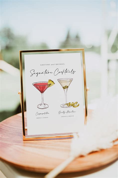 Signature Cocktail Sign Printable Wedding Cocktails Sign - Etsy