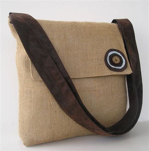 Shoulder Messenger Bag In Burlap Burlap Coffee Bags Coffee Sacks