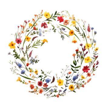 Wildflower Corner Border Watercolor Clipart Ai Generated Wildflower