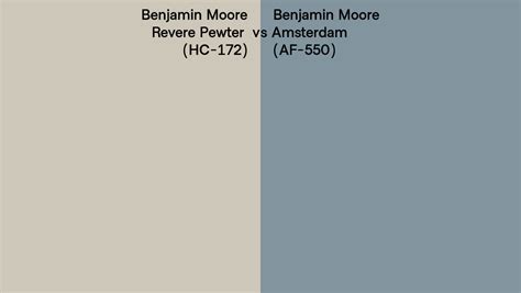 Benjamin Moore Revere Pewter Vs Amsterdam Side By Side Comparison