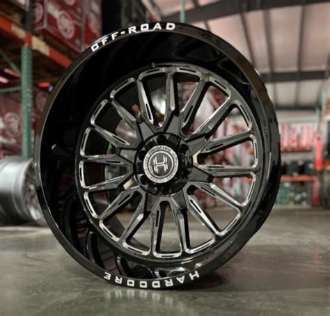 4x 24X12 Hardcore HC24 Wheels Gloss Black Milled 8x180 Chevy GMC EBay