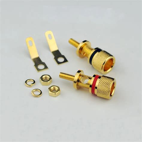 Pcs Gold Plated Audio Terminal Binding Post Amplifier Speaker Cable