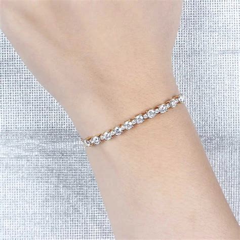 14k Yellow Gold Tennis Moissanite Cute Bracelet 2 8ctw