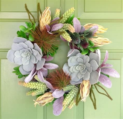 Renaissance Mermaid Summer Faux Succulent Wreath
