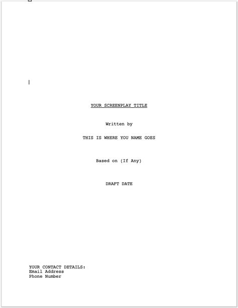 How To Format Your Screenplay Title Page