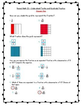 Reveal Math - 4th Grade Unit 12 - Decimal Fractions Worksheets ...