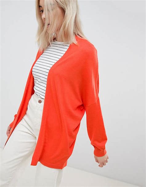 Asos Design Eco Cardigan In Oversize Fine Knit Asos