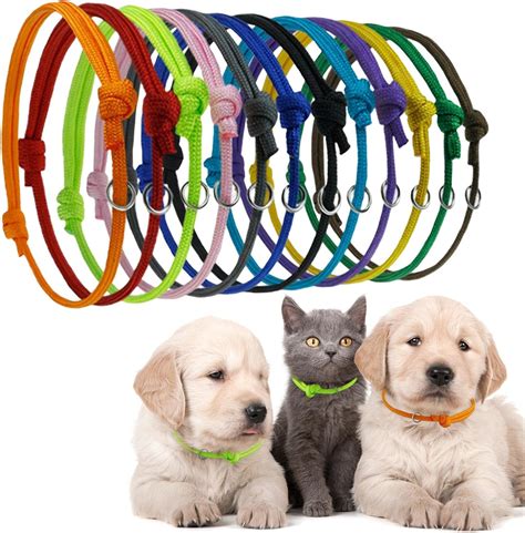 12pcs Dog Collar Small Dog Puppy Id Collars Whelping Collars Adjustable