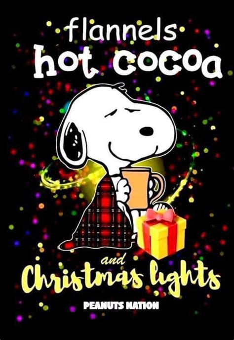 Flannel Snoopy Hot Cocoa Christmas Lights Snoopy Christmas Peanuts Gang Christmas Snoopy
