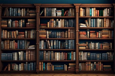 Premium AI Image | Library shelves with books