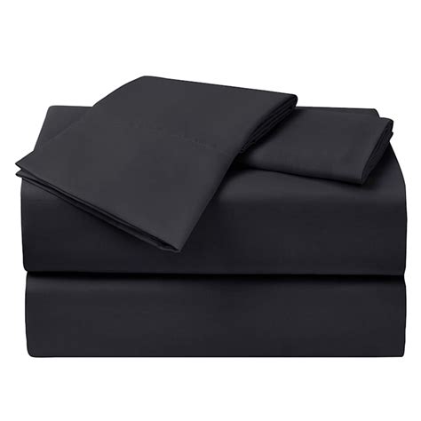 4 Piece Black Cooling Microfiber Sheet Set King