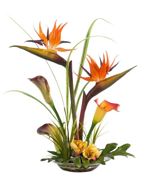 Bird Of Paradise And Calla Lily Silk Arrangement A Serene And Lifelike