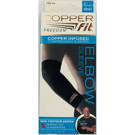 As Seen On Tv Copper Fit Freedom Elbow Support Compression Sleeve Size Large 12 5 Inch Black