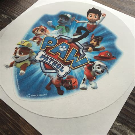 Paw Patrol Edible Cake Topper On Frosting Paper Never Forgotten Designs