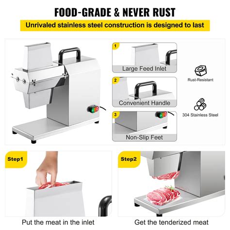 Vevor Commercial Meat Tenderizer 450w Stainless Steel 110v Electric