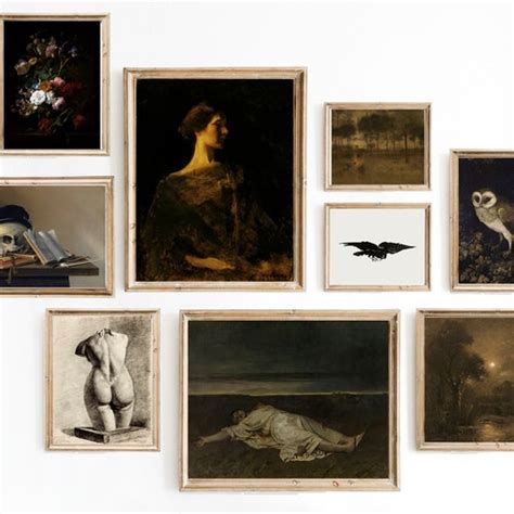 Dark Academia Gallery Wall Print Set Vintage Art Prints Etsy