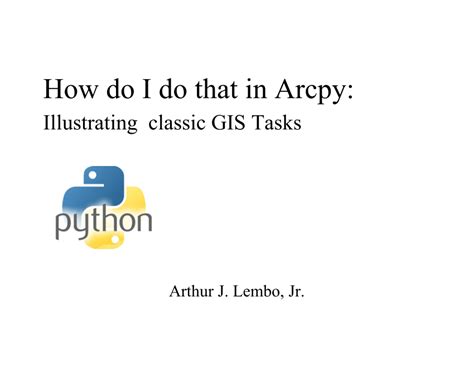 Python For Arcgis Pro Tutorial