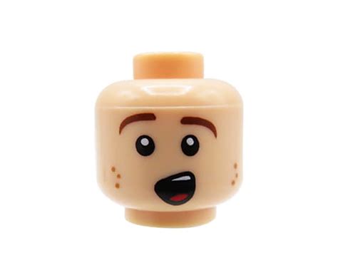 Lego Minifigure Head Man Light Nougat Open Mouth Extra Extra Bricks