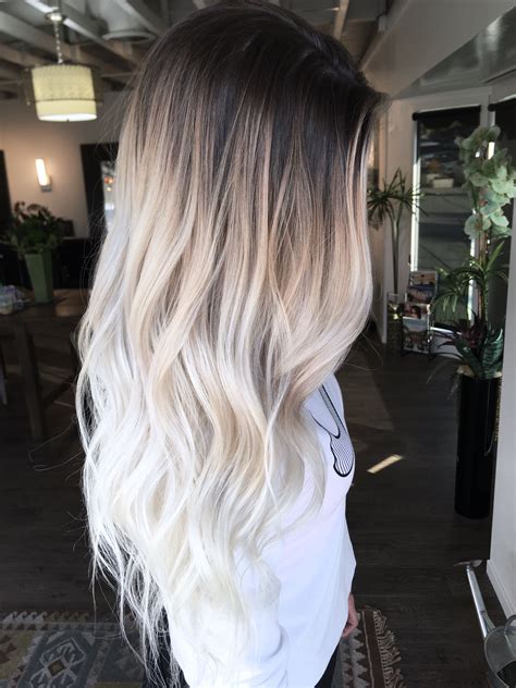 Brown To Platinum Blonde Ombre