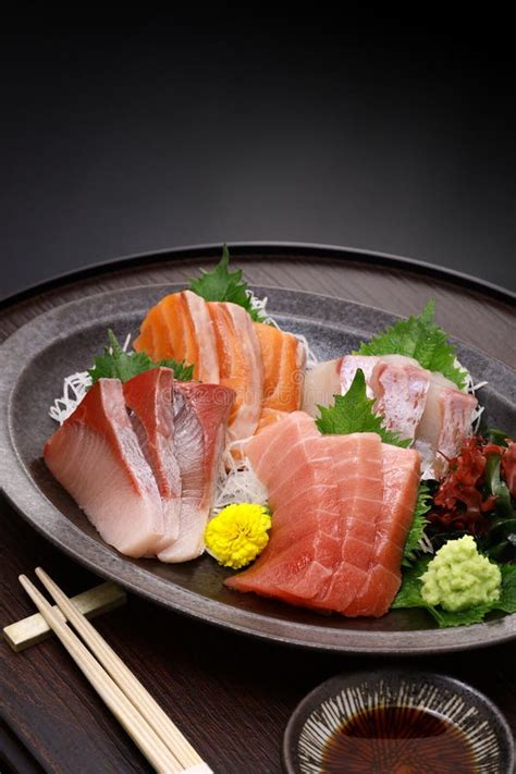 Assorted Sashimi Tuna Medium Fatty Salmon Yellowtail And Sea Bream