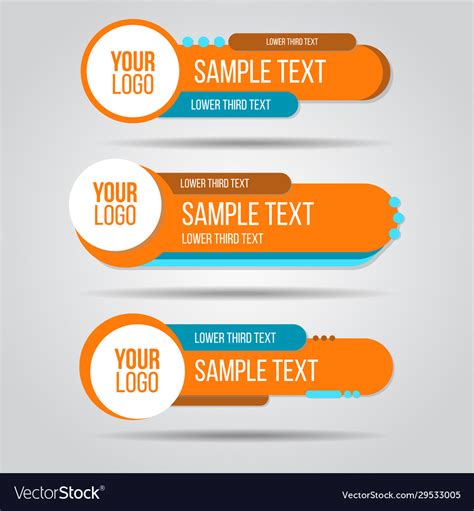 Lower Third Colorful Design Template Modern Vector Image