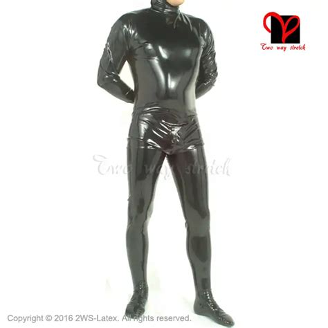 Latex Suit Rubber Fashion Man White Full Body Catsuit With Hood Size