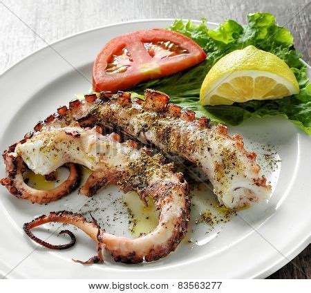 Grilled Octopus Greek Image Photo Free Trial Bigstock