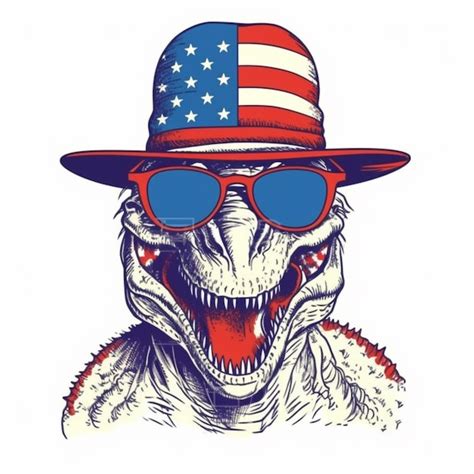 Premium AI Image A Dinosaur Wearing A Hat And Sunglasses With The