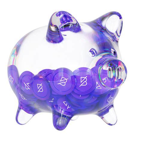 Free Band Protocol BAND Clear Glass Piggy Bank With Decreasing Piles Of