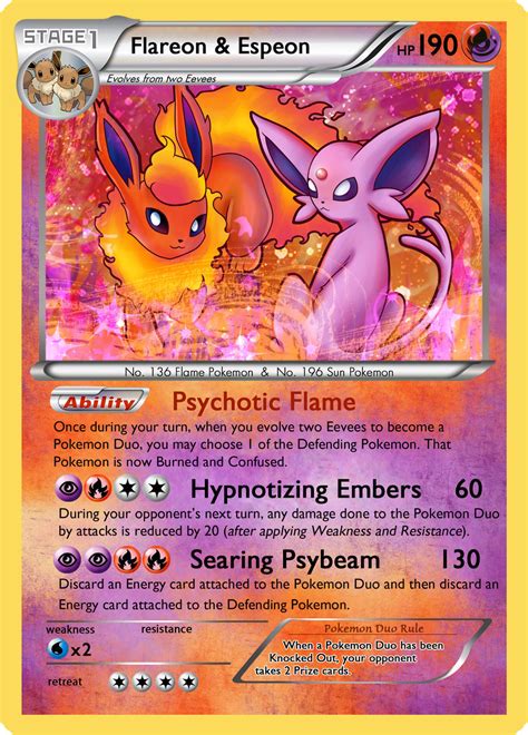 Flareon And Espeon Duo Card By Mr Savath Bunny On Deviantart