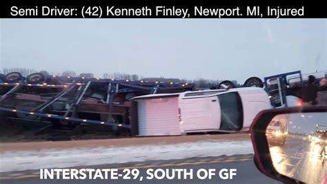 UPDATE Semi Rollover On Interstate 29 South Of Grand Forks YouTube