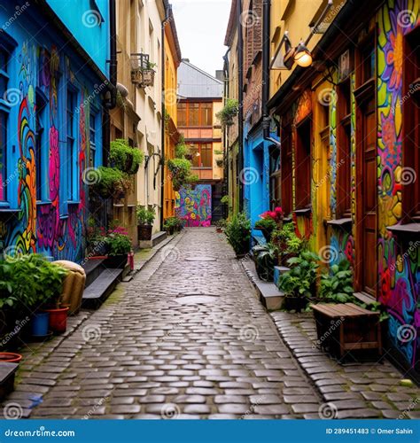 Hidden Gems of Krakow: Cobblestone Alleyway with Whimsical Street Art