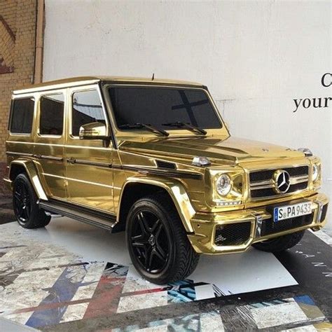 Gold Chrome Wrapped Mercedes G Class Dream Cars Gold Mercedes