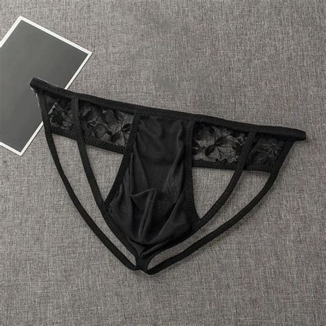 Mesh Transparent Men Sexy Backless Bulge Penis Pouch Briefs Underwear Gay Male Funny Open Back