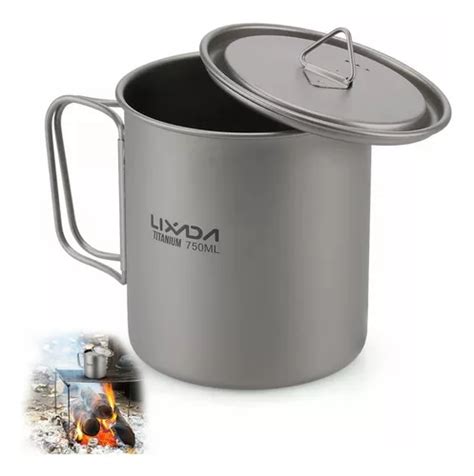 Lixada 750ml Titanio Copa Camping Prensa Cafetera Exterior Meses Sin