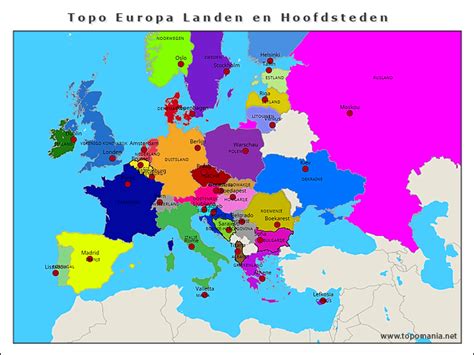 Topografie Topo Europa Landen En Hoofdsteden Topomania Net